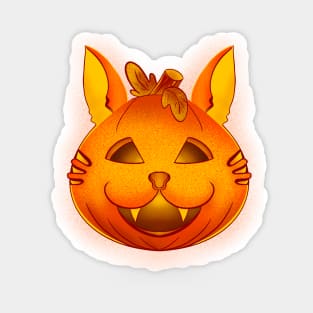 halloween pumpkin cat Sticker